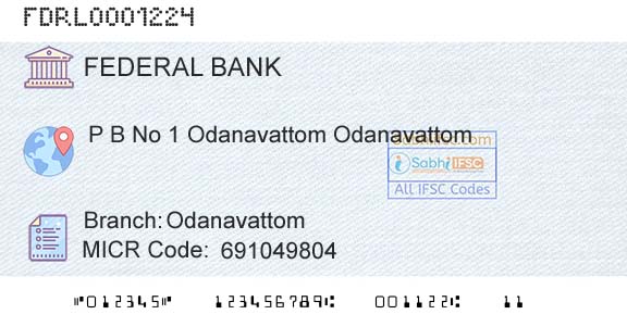 Federal Bank OdanavattomBranch 