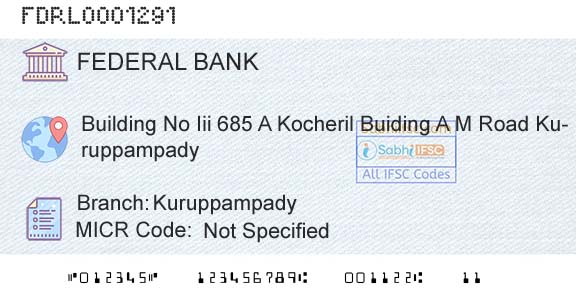 Federal Bank KuruppampadyBranch 