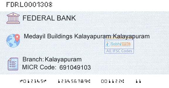 Federal Bank KalayapuramBranch 