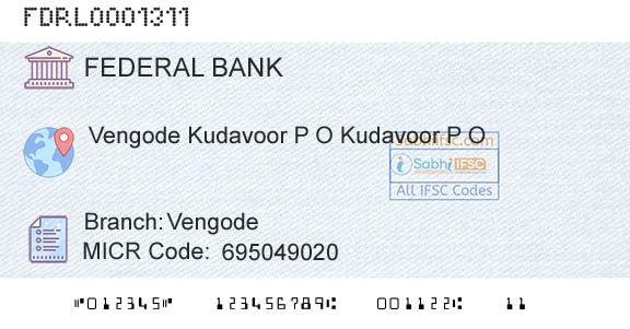 Federal Bank VengodeBranch 
