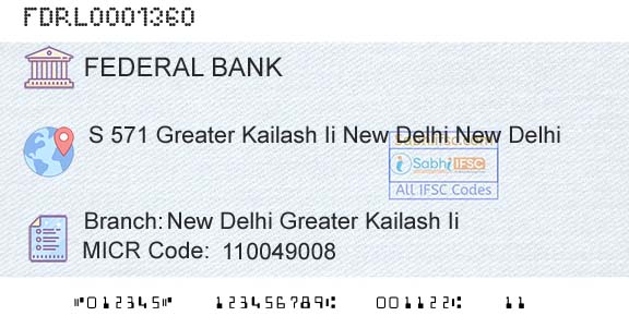 Federal Bank New Delhi Greater Kailash IiBranch 
