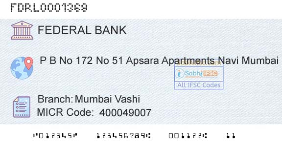 Federal Bank Mumbai VashiBranch 