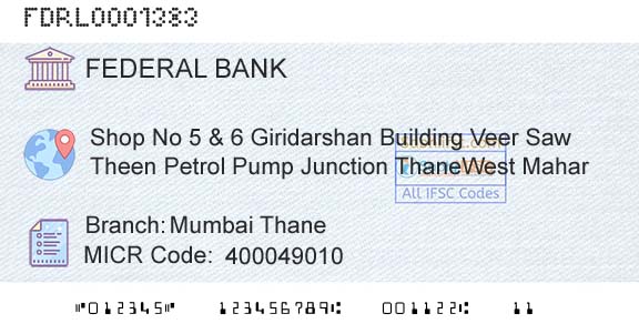 Federal Bank Mumbai ThaneBranch 