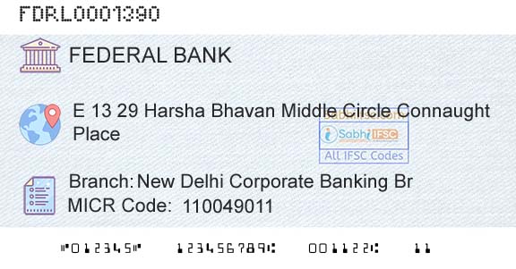 Federal Bank New Delhi Corporate Banking BrBranch 