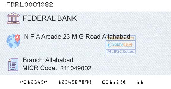 Federal Bank AllahabadBranch 