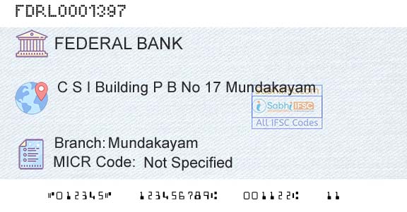 Federal Bank MundakayamBranch 