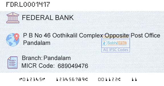 Federal Bank PandalamBranch 