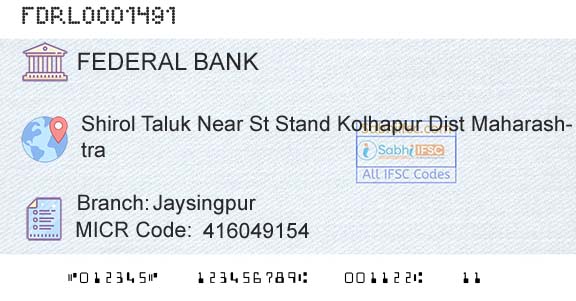 Federal Bank JaysingpurBranch 