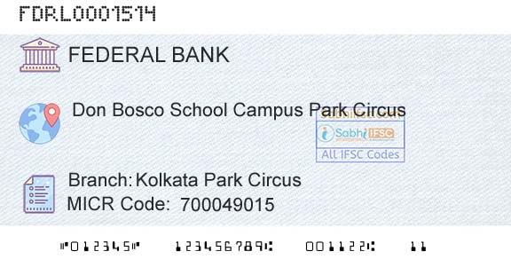 Federal Bank Kolkata Park CircusBranch 