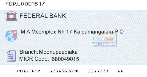 Federal Bank MoonupeediakaBranch 