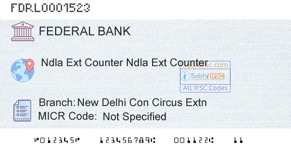 Federal Bank New Delhi Con Circus ExtnBranch 
