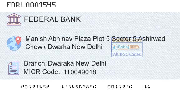 Federal Bank Dwaraka New DelhiBranch 