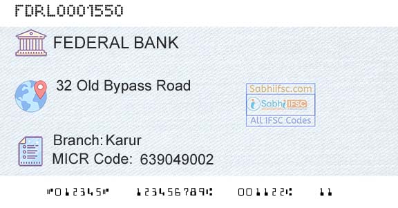 Federal Bank KarurBranch 