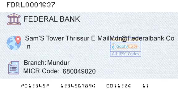 Federal Bank MundurBranch 