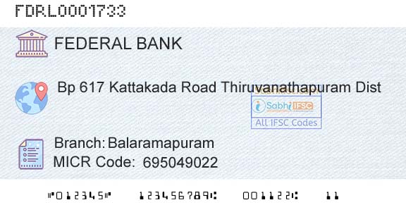 Federal Bank BalaramapuramBranch 