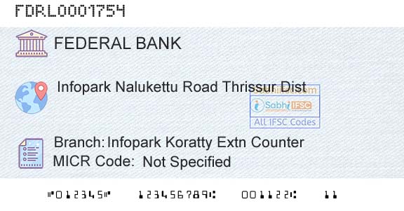 Federal Bank Infopark Koratty Extn CounterBranch 