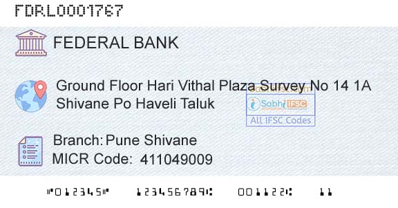 Federal Bank Pune ShivaneBranch 