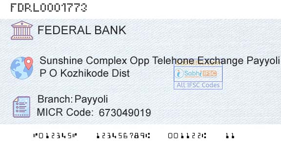 Federal Bank PayyoliBranch 