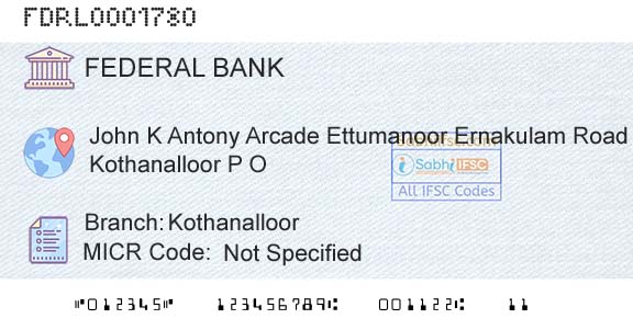 Federal Bank KothanalloorBranch 
