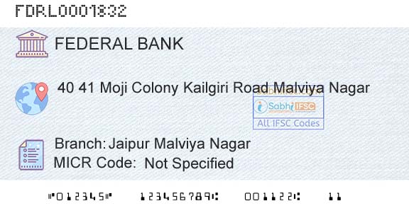 Federal Bank Jaipur Malviya NagarBranch 