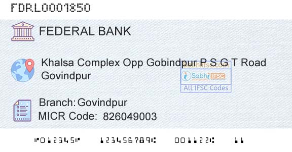 Federal Bank GovindpurBranch 