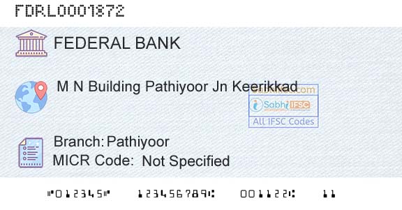 Federal Bank PathiyoorBranch 