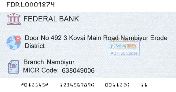 Federal Bank NambiyurBranch 