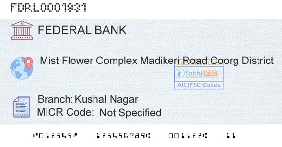 Federal Bank Kushal NagarBranch 