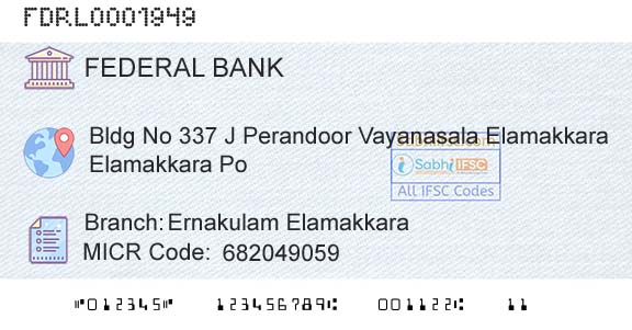 Federal Bank Ernakulam ElamakkaraBranch 