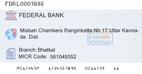 Federal Bank BhatkalBranch 