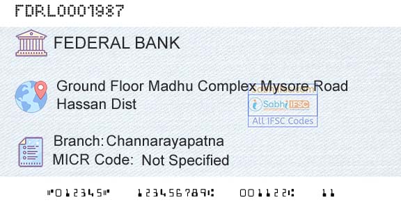 Federal Bank ChannarayapatnaBranch 