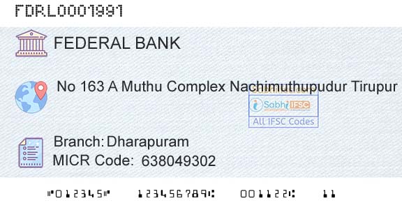 Federal Bank DharapuramBranch 