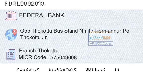 Federal Bank ThokottuBranch 