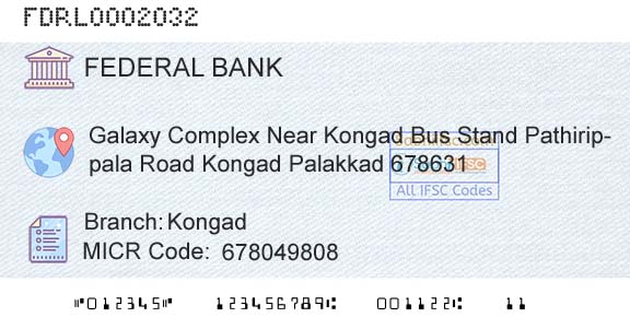 Federal Bank KongadBranch 