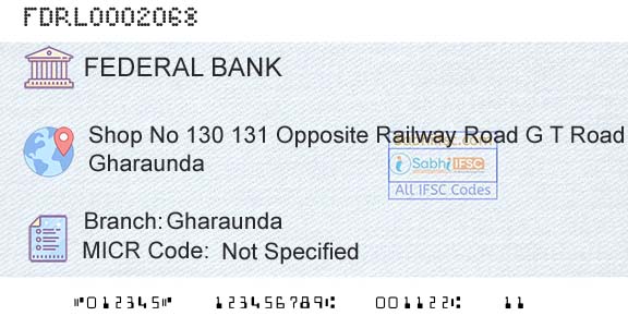 Federal Bank GharaundaBranch 