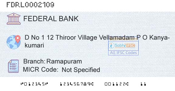 Federal Bank RamapuramBranch 