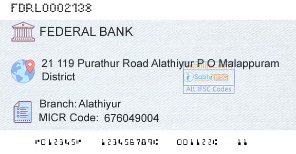 Federal Bank AlathiyurBranch 