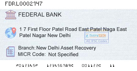 Federal Bank New Delhi Asset RecoveryBranch 