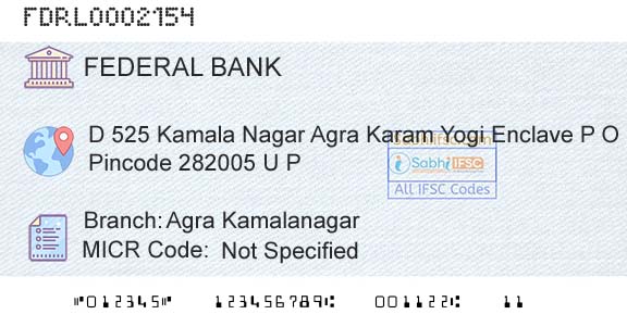 Federal Bank Agra KamalanagarBranch 