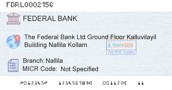 Federal Bank NallilaBranch 