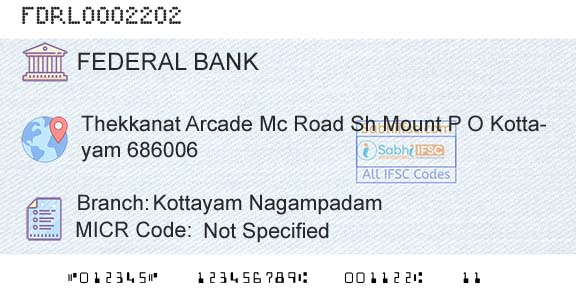 Federal Bank Kottayam NagampadamBranch 