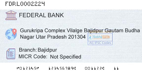 Federal Bank BajidpurBranch 
