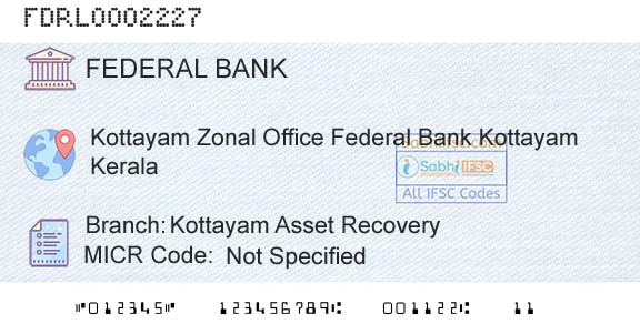 Federal Bank Kottayam Asset RecoveryBranch 