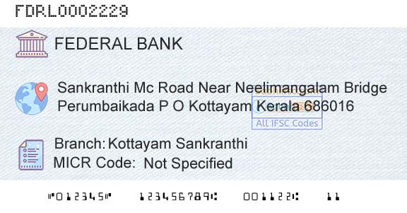 Federal Bank Kottayam SankranthiBranch 