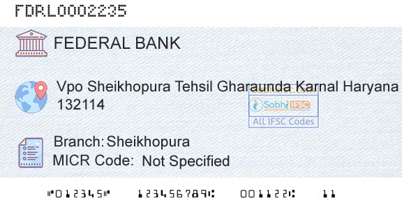 Federal Bank SheikhopuraBranch 