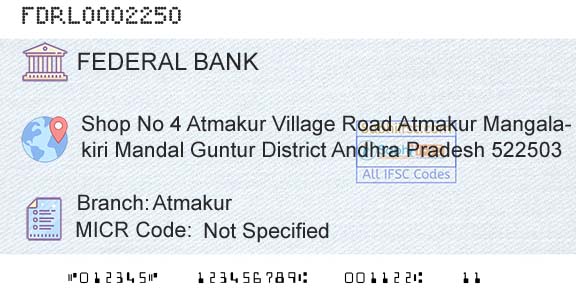 Federal Bank AtmakurBranch 