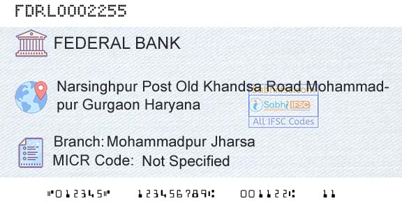 Federal Bank Mohammadpur JharsaBranch 