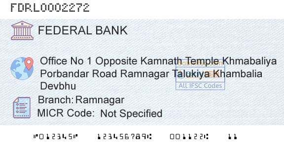 Federal Bank RamnagarBranch 
