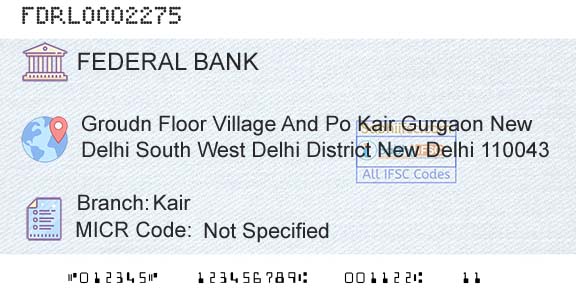 Federal Bank KairBranch 