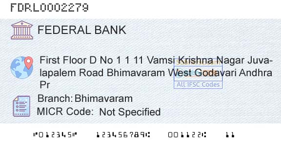 Federal Bank BhimavaramBranch 